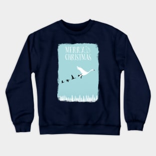 White Christmas Geese Crewneck Sweatshirt